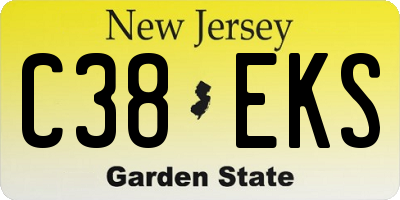 NJ license plate C38EKS