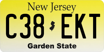 NJ license plate C38EKT