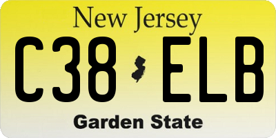 NJ license plate C38ELB