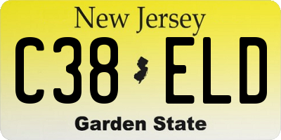 NJ license plate C38ELD