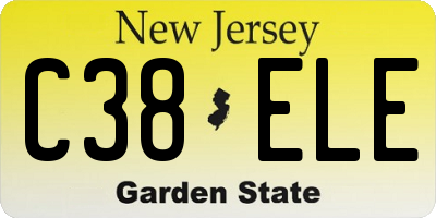 NJ license plate C38ELE