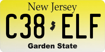 NJ license plate C38ELF