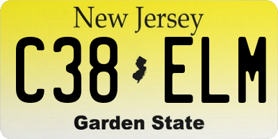 NJ license plate C38ELM