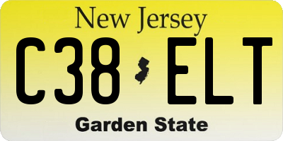 NJ license plate C38ELT
