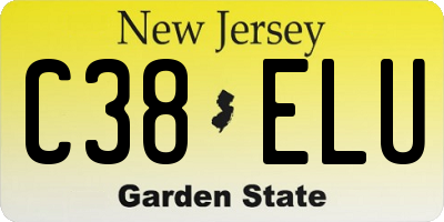 NJ license plate C38ELU