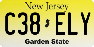 NJ license plate C38ELY