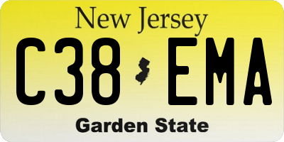 NJ license plate C38EMA