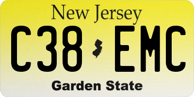 NJ license plate C38EMC