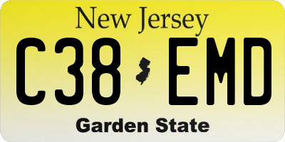 NJ license plate C38EMD