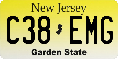 NJ license plate C38EMG