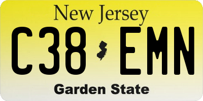 NJ license plate C38EMN