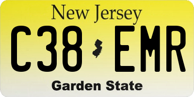 NJ license plate C38EMR