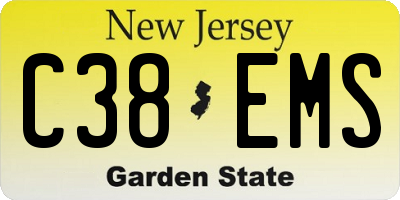 NJ license plate C38EMS