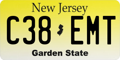 NJ license plate C38EMT