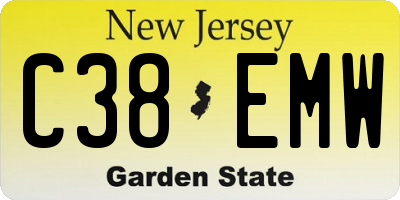 NJ license plate C38EMW