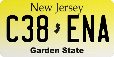 NJ license plate C38ENA