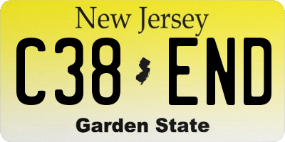 NJ license plate C38END