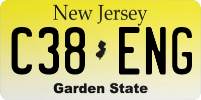 NJ license plate C38ENG