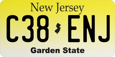 NJ license plate C38ENJ