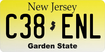 NJ license plate C38ENL