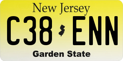 NJ license plate C38ENN
