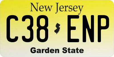 NJ license plate C38ENP