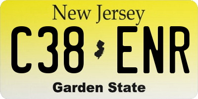 NJ license plate C38ENR