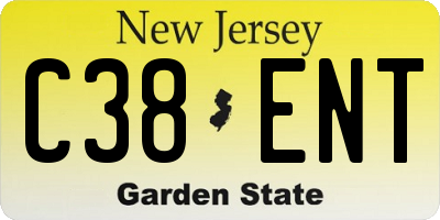 NJ license plate C38ENT