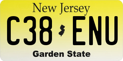NJ license plate C38ENU