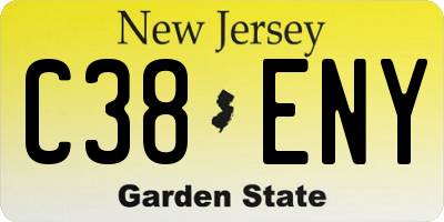 NJ license plate C38ENY