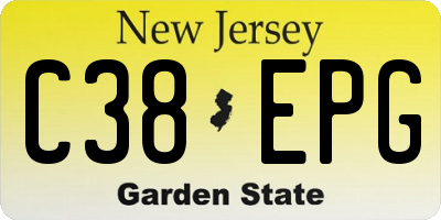 NJ license plate C38EPG