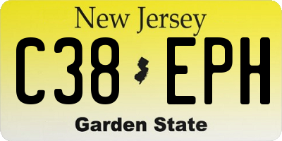 NJ license plate C38EPH