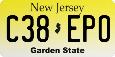 NJ license plate C38EPO