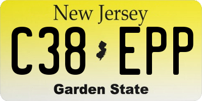 NJ license plate C38EPP