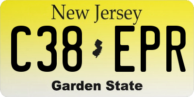 NJ license plate C38EPR