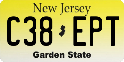 NJ license plate C38EPT