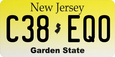 NJ license plate C38EQO