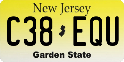 NJ license plate C38EQU
