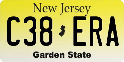 NJ license plate C38ERA