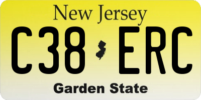NJ license plate C38ERC