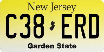 NJ license plate C38ERD