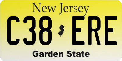 NJ license plate C38ERE