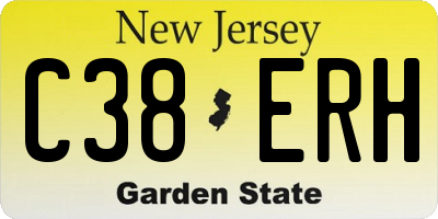 NJ license plate C38ERH