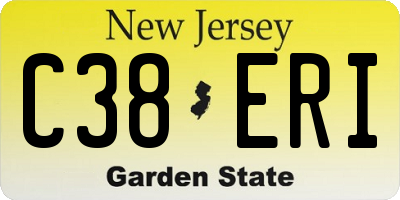 NJ license plate C38ERI