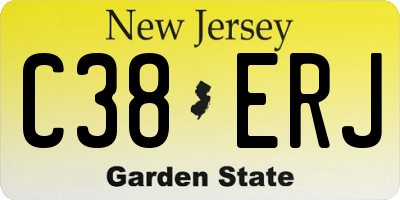 NJ license plate C38ERJ