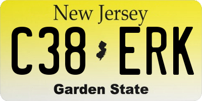 NJ license plate C38ERK