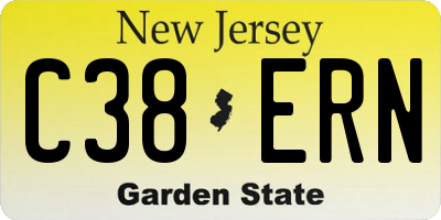 NJ license plate C38ERN