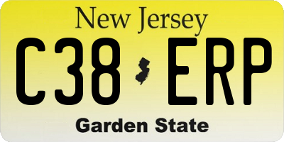 NJ license plate C38ERP