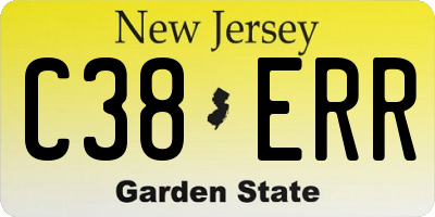 NJ license plate C38ERR
