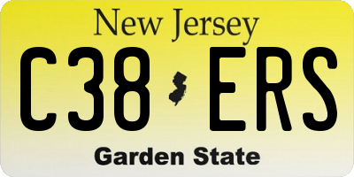 NJ license plate C38ERS
